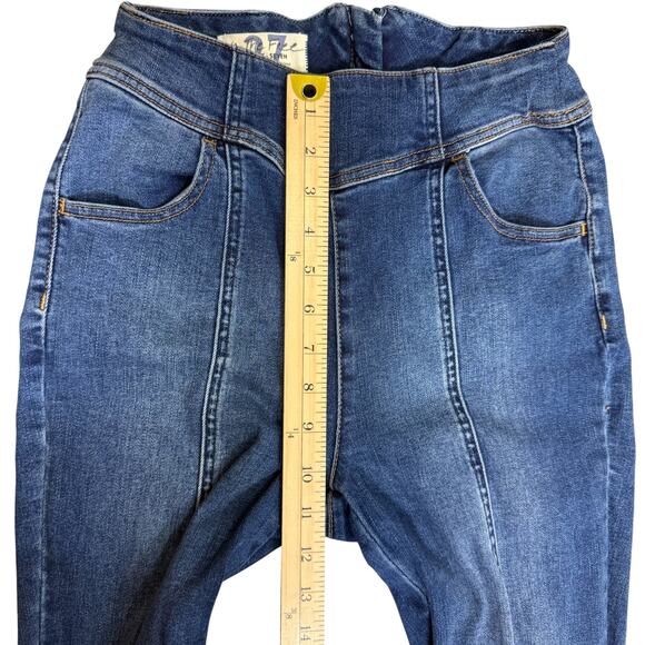 Free People CRVY Mercury Zip Jeans Harper Blue Size 27 Moto Y2K StreetwearDenim - Picture 12 of 15
